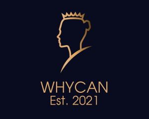Woman - Gold Ballerina Crown logo design