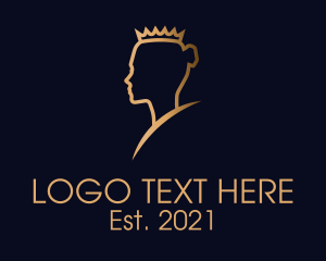 Beauty Queen - Gold Ballerina Crown logo design
