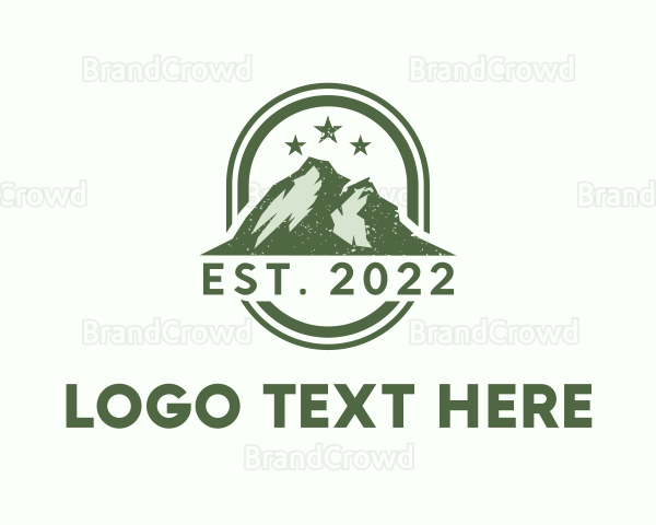 Rustic Mountain Camping Logo