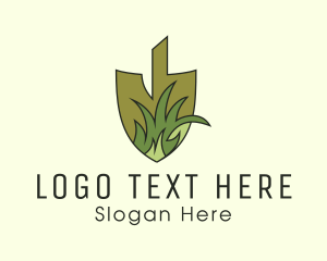 Soil - Shovel Lawn Grass logo design