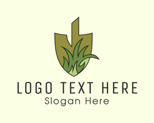 Shovel Lawn Grass Logo