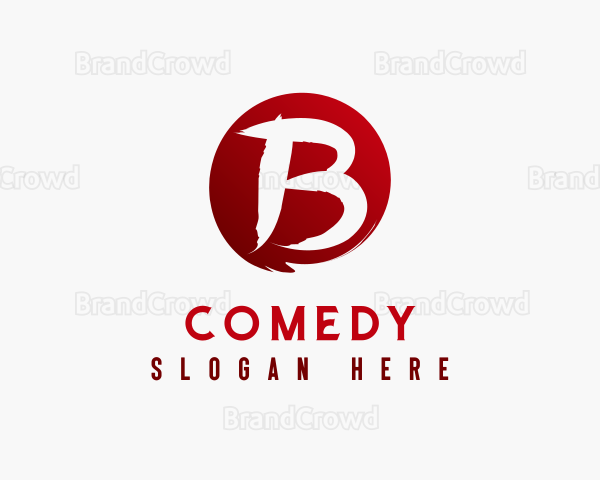 Round Brush Letter B Logo
