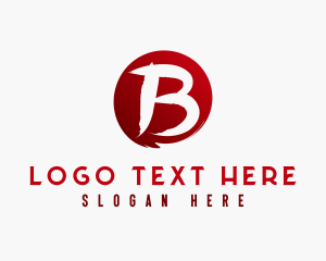Ramen - Round Brush Letter B logo design