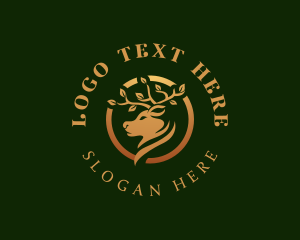 Zoo - Wildlife Deer Antlers logo design