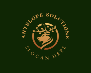 Antelope - Wildlife Deer Antlers logo design