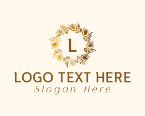 Head Dress - Fashion Floral Wreath logo design
