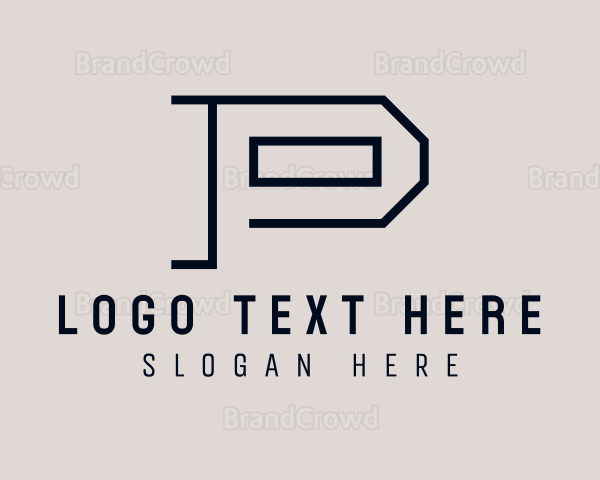 Construction Business Letter P Logo