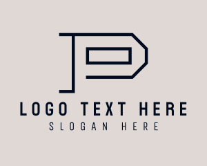 Construction Business Letter P Logo