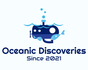 Marine Biologist - Underwater Submarine Fish logo design