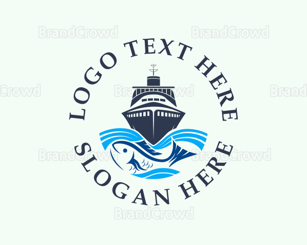 Fisherman Boat Transportation Logo