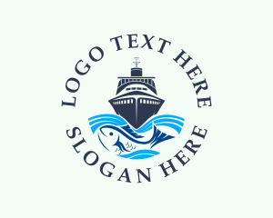 Nautical - Fisherman Boat Transportation logo design
