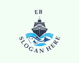 Fisherman Boat Transportation Logo