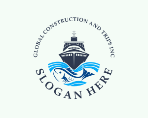 Aquatic - Fisherman Boat Transportation logo design