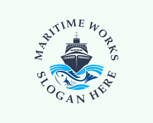 Fisherman Boat Transportation logo design