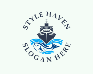 Seaport - Fisherman Boat Transportation logo design