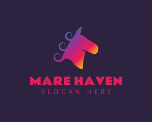 Mare - Horse Curl Gradient logo design