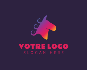 Horse Curl Gradient logo design