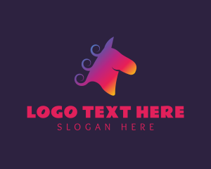 Gaming - Horse Curl Gradient logo design