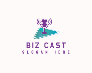 Singer - Podcast Media Microphone logo design