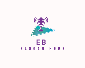 Dj - Podcast Media Microphone logo design