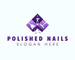 Housekeeper Cleaning Tools logo design