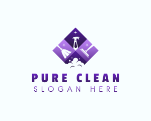 Housekeeper Cleaning Tools logo design