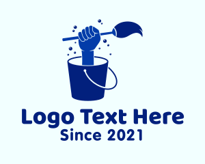 Bucket - Janitor Hand Mop logo design