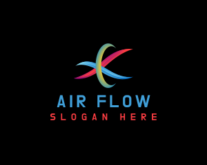 Abstract Air Wind Flow logo design