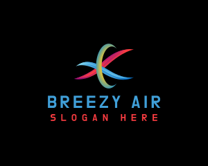 Abstract Air Wind Flow logo design