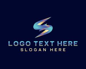 Lightning Bolt Energy Letter S logo design