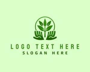 Conservation - Leaf Plant Hand logo design