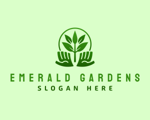 Leaf Plant Hand logo design