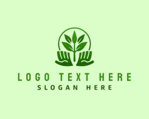 Therapy - Leaf Plant Hand logo design