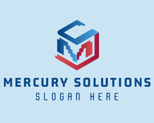 Modern Cube Pixel Company logo design