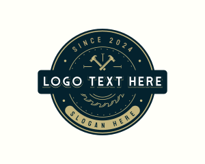 Industrial - Carpentry Hammer Saw logo design