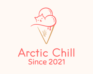 Ice - Cat Ice Cream logo design