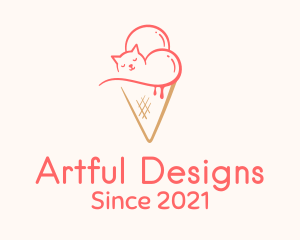 Cat Ice Cream  logo design