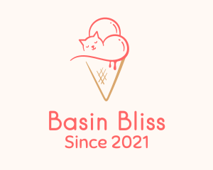 Cat Ice Cream  logo design