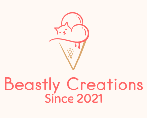 Cat Ice Cream  logo design