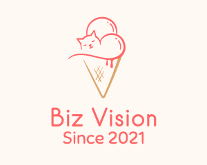 Cat Ice Cream  logo design