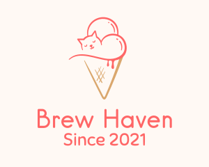 Cat Ice Cream  logo design