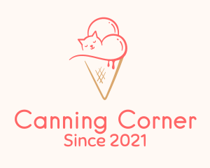 Cat Ice Cream  logo design