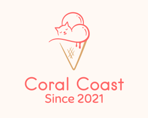 Cat Ice Cream  logo design