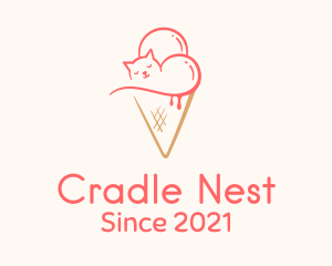 Cat Ice Cream  logo design