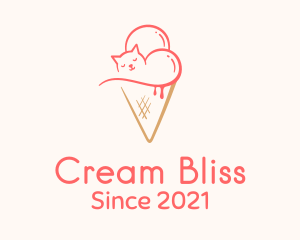 Cream - Cat Ice Cream logo design