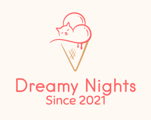 Cat Ice Cream  logo design