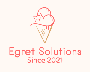 Cat Ice Cream  logo design