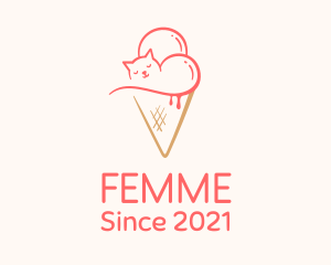 Cat Ice Cream  logo design