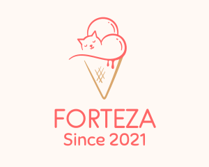 Cat Ice Cream  logo design