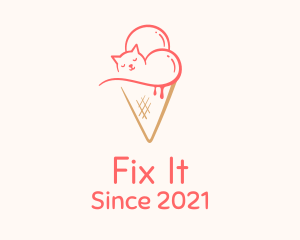 Cat Ice Cream  logo design